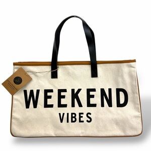 NWT Santa Barbara Design Studio WEEKEND VIBES Canvas Tote Bag
